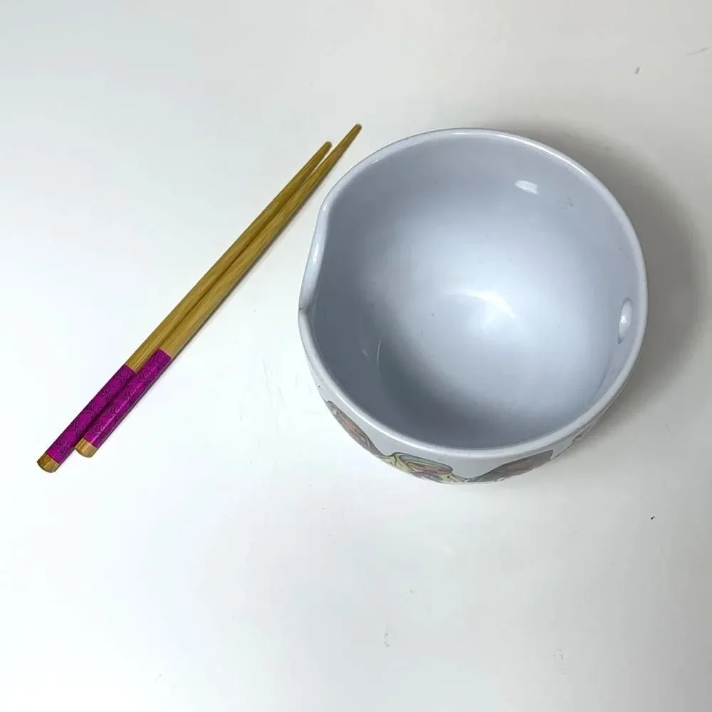 Bratz Characters White 20 Oz. Ceramic Ramen Bowl Chopsticks By Silver Buffalo